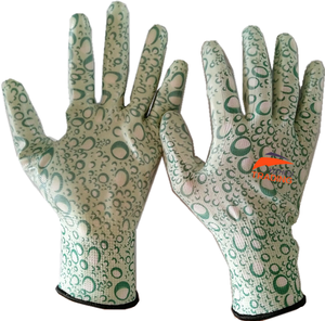 Guscio floreale in poliestere di buona qualità con rivestimento in Nitrile da donna usa guanti da lavoro da giardino - Product Image 4