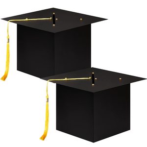 Ensemble de trois pièces pour la remise des diplômes, élégant, avec fleurs fraîches, boîte rigide en forme de seau, fabrication artisanale, technique de marquage imperméable, personnalisable, chapeau, câlin - Product Image 1