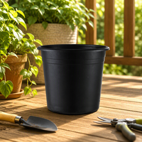 Pots de pépinière en plastique PP noir de 2 gallons, écologiques, durables, avec trou de drainage, légers, pour la vente en gros et les centres commerciaux