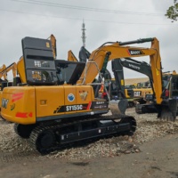 Excavatrice sur chenilles SANY SY155C 15,5 tonnes, occasion, bon état, peu d'heures de fonctionnement, composants moteur et pompe essentiels, modèle 2018, 0,5 m