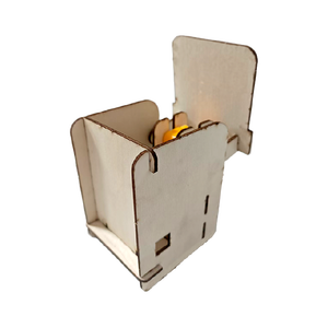 Kit d'expérimentation scientifique : Poubelle en bois faite à la main avec circuit éducatif et contrôle manuel – Matériel pédagogique pour enfants - Product Image 1