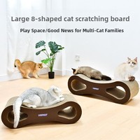 Griffoir pour chat multi-tailles en forme de 8, en carton ondulé, jouet et meuble de jeu, fournitures pour animaux de compagnie d'intérieur pour chatons2