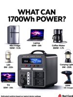 Centrale Électrique Portable OEM 1200W 1500W 1700Wh, Générateur Solaire 220V pour Maison, Camping, Voyage et Urgences