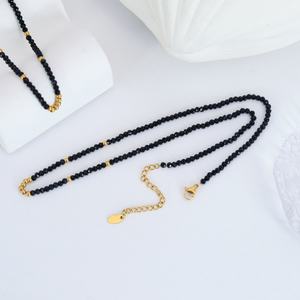 สร้อยคอประดับลูกปัดทำมือสำหรับผู้หญิง ประดับเพชรดำเม็ดเล็ก ลูกปัดทองคลาสสิก อเนกประสงค์ แฟชั่นเครื่องประดับแบบซ้อนชั้น สำหรับวันครบรอบ - Product Image 6