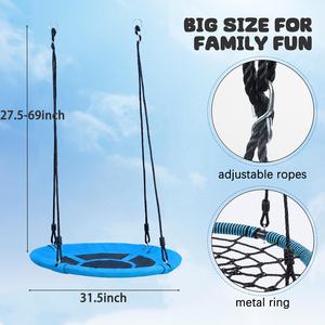 Columpio de Jardín <span class=keywords><strong>para</strong></span> Niños de 32 Pulgadas, Material de PVC <span class=keywords><strong>para</strong></span> Exteriores, Diseño de Platillo Volador Redondo, Nido de Árbol <span class=keywords><strong>para</strong></span> Jardín de Infancia y Parque de Aventuras - Product Image 2