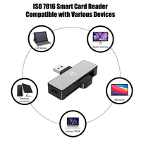 Lector de Tarjetas con Chip IC ISO 7816 ZOWEETEK, Lector de Tarjetas Bancarias, de Crédito y ATM Plegable, Lector y Grabador de Tarjetas Inteligentes USB 2.0