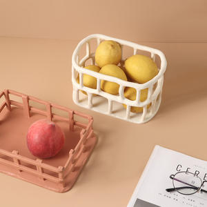 "<span class=keywords><strong>Assiette</strong></span> de fruits rétro style cercle Morandi avec rangement creux pour décorations créatives pour la maison" - Product Image 2