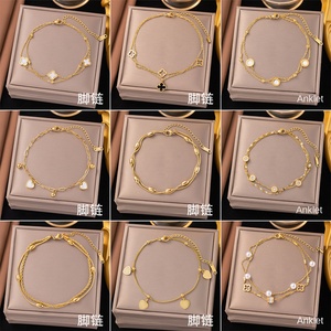 Collection de chaînes de <span class=keywords><strong>cheville</strong></span> populaires en acier inoxydable qui ne se décolore pas, style européen et américain à la mode et polyvalent - Product Image 2