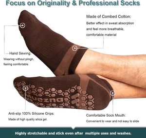 Calcetines Deportivos Personalizados con Puntos de Silicona, Calcetines de Yoga Antideslizantes para Hombre, Calcetines de Pilates, Barre, Bikram y Fitness - Product Image 4