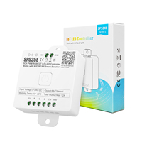 Contrôleur LED intelligent 5-en-1 RGB+CCT+W+Musique+Minuterie WiFi PWM IoT Alexa Google DC5-24V 12A Max pour bande LED, variateur de lumière, garantie 5 ans