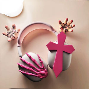 Service d'impression 3D en résine SLA pour la décoration d'écouteurs Airpods Max avec un design de crâne de mort Soul <span class=keywords><strong>Eater</strong></span> - Product Image 5