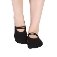 Chaussettes de yoga et de Pilates haut de gamme, invisibles, antidérapantes, en coton uni, confortables, avec sangles, pour le sport