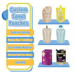 Bolsa de boquilla personalizada Premium para cosméticos de champú líquido 50ml 100mL Embalaje de pie de aluminio - Product Image 1