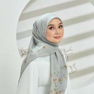 Personalizado Digital Impreso Borong Bawal para gasa encaje tela Hijab chales transpirable todas las estaciones de China - Product Image 3