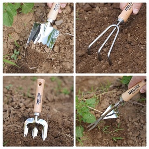 Ensemble d'outils de jardinage Delixi : pelle florale, désherbeur, outil <span class=keywords><strong>pour</strong></span> creuser les légumes sauvages, râteau de plage, multifonctionnel, en bois massif - Product Image 3