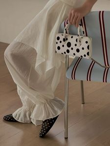 Modern Casual Small Genuine Leather Zipper Closure Square Wallet Horsehair Polka Dot <strong>Single-shoulder</strong> Crossbody Phone <strong>Pouch</strong> - Product Image 6