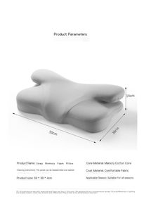 Oreiller <span class=keywords><strong>de</strong></span> sieste ergonomique en mousse à mémoire <span class=keywords><strong>de</strong></span> forme haute densité Antibactérien <span class=keywords><strong>Anti</strong></span>-acariens Traction réglable du cou Conception lavable amovible - Product Image 3