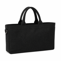 Sac fourre-tout en toile horizontal personnalisé avec logo, style boutique, poignée courte et anneau en D, modèle 2026, pour collège