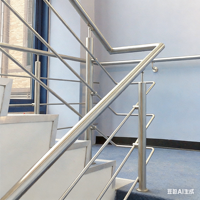 Rampe d'escalier en acier inoxydable soudé, style moderne personnalisable, adaptée aux terrasses, appartements et écoles