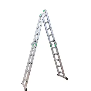 DX-404折叠梯子重型铝14合1多功能梯子可伸展4X4台阶
