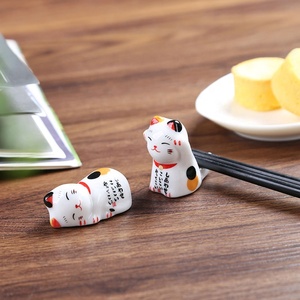일본풍 세라믹 도자기 행운 고양이 젓가락 받침 - Product Image 4