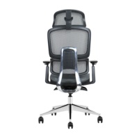 Chaise de bureau exécutive réglable et ergonomique avec support lombaire, inclinable, couleur et tissu personnalisables, structure en aluminium