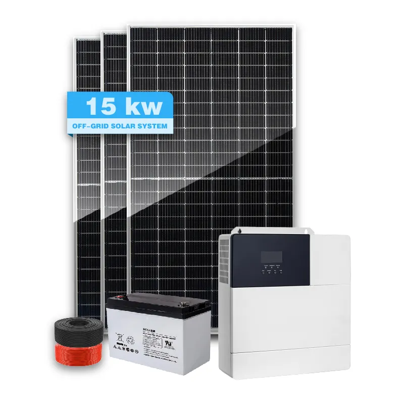 Kapalı ızgara fotovoltaik kiti 10KW ev elektrikli güneş PV kiti 10000W paneller solares costos 15 kw kapalı ızgara güneş güneş enerjisi sistemi için