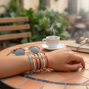 สร้อยข้อมือลูกปัดตาชั่วร้ายทรงเสน่ห์แฟชั่น - Product Image 3