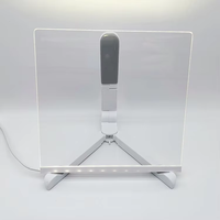 Tableau d'affichage LED effaçable en acrylique 20x20cm pour messages, lampe créative avec 7 stylos, idéal pour l'éducation et les cadeaux pour enfants - Vente en gros