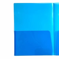 Organisateur de documents de présentation en plastique PP pour fournitures scolaires et de bureau, dossier fin à double pochette avec attache à carte