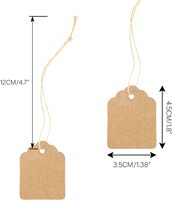 Joycraft 500 Stück Preisschilder mit Schnur 1,4x1,8 Kraftpapier-Anhänger Display-Etiketten Braun Beschreibbar China Schmuck Kleidung