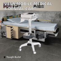 Chariot de support de moniteur médical en alliage d'aluminium avec hauteur réglable pour clinique, hôpital, salon, salle à manger, entrepôt