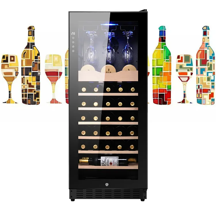 LANYI 51 Bottles Capacity Wine Fridge Dimensions Counter Wine Chiller