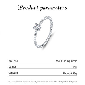 S925 <b>Silver</b> Princess Cut Diamond <b>Ring</b> with Tiny <b>Emerald</b> Cut CZ Bezel Setting Minimalist Engagement Band Women's Jewelry - Product Image 2