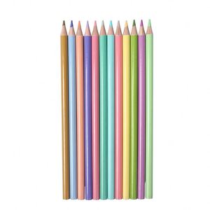 Coffret de crayons de couleur ronds en bois personnalisés, 12 couleurs, style macaron, pour le dessin artistique - Product Image 2