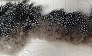 Venta al por mayor 3-5 "Natural Strung <span class=keywords><strong>Guinea</strong></span> Fowl Spotted Feathers Fly Tying Feathers para decoración Party Feather - Product Image 3