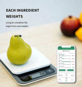 <span class=keywords><strong>Balance</strong></span> alimentaire intelligente en plastique alimentée par batterie avec précision <span class=keywords><strong>de</strong></span> 0,1 g et connectivité via application pour la <span class=keywords><strong>cuisine</strong></span> et l'usage domestique - Product Image 3
