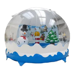 定制背景流行雪人巨型充气雪球人类尺寸圣诞充气雪球