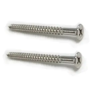 China Wholesale #6 X 3/8 M1.6 M6 Sheet Metal Screw Brass Stainless Steel Flat Head Self Tapping Screw Cross Self-tapping Screw