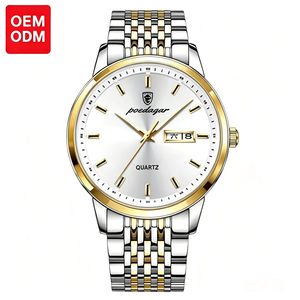 Montre Homme Luxe Diamant Jour Date Verre Saphir Acier Boucle Papillon Lumineux Étanche Affaires Sur Mesure Gros - Product Image 1