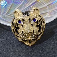 Boucles de chaussures tête de léopard plaquées or, clips de chaussures animaux en strass, broches pour décoration DIY et bijoux
