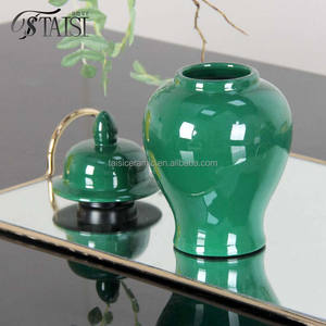 J180y छोटे सिरेमिक पीले अदरक जार आधुनिक मिनी अदरक जार आभूषण टेबलटॉप वेस होटल सजावटी सिरेमिक के लिए - Product Image 4