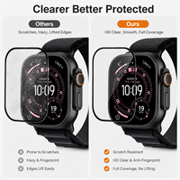 Film protecteur d'écran en TPU hydrogel souple transparent anti-rayures à colle intégrale 3D incurvé pour Apple Watch Ultra 3 Outdoor