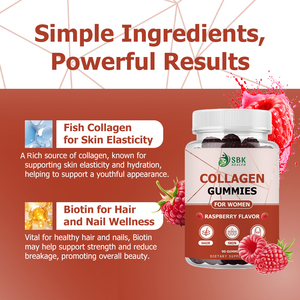 Fish Collagen for Skin Elasticity Collagen Gummies For Women Biotin Marine Collagen Biotin Chewy <b>Supplements</b> - Product Image 3