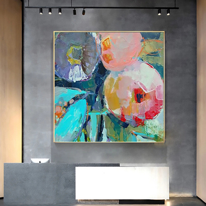 Peinture à l'huile sur toile personnalisée avec <span class=keywords><strong>photo</strong></span>, motif floral abstrait, pour dropshipping - Product Image 5