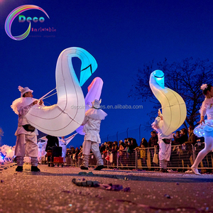 Costume Gonfiabile da Cigno Bianco con Illuminazione LED per Parate di Strada all'Aperto - Product Image 5