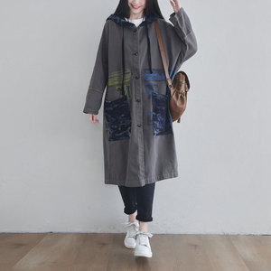 Vente en gros 2026 Automne Nouvelle Veste coupe-vent à <span class=keywords><strong>capuche</strong></span> <span class=keywords><strong>grande</strong></span> <span class=keywords><strong>taille</strong></span> effet vieilli personnalisée à manches chauve-souris pour femme - Product Image 3