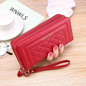 <span class=keywords><strong>Sac</strong></span> à <span class=keywords><strong>main</strong></span> décontracté long en PU géométrique pour femme, nouvelle collection, avec double fermeture éclair, grande capacité, porte-cartes, idéal pour le dropshipping transfrontalier - Product Image 4