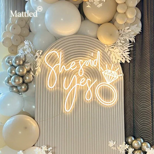 Enseigne néon LED personnalisée « <span class=keywords><strong>Elle</strong></span> a dit oui » pour mariage, « Marry Me », lumières LED, enseigne extérieure, décoration murale pour fête de fiançailles, toile de fond pour demande en mariage - Product Image 4