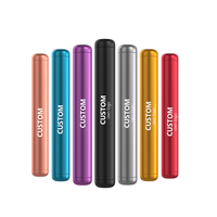 Vente en gros Logo Laser coloré métal aluminium accessoires pour fumer Cigarette Tube herbe conteneur